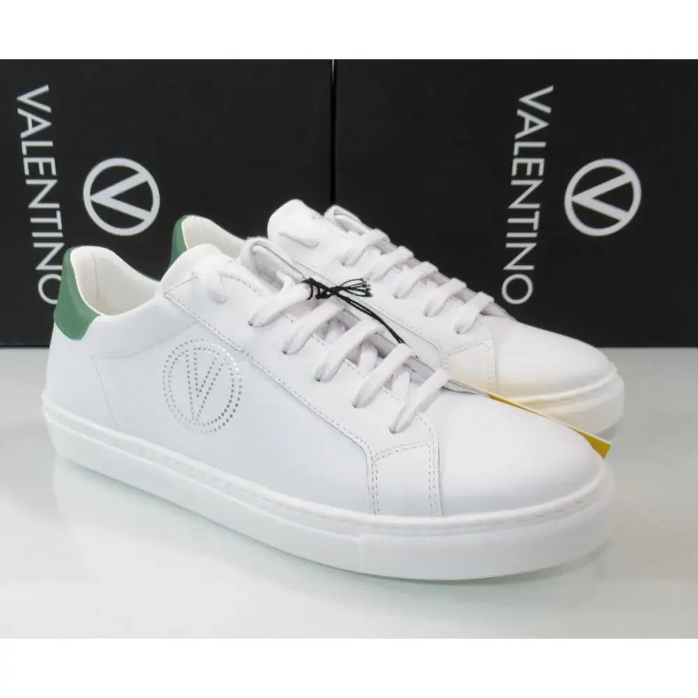 VALENTINO By Mario Valentino Petra Lace Up Logo Sneakers White / Green Size 8.5